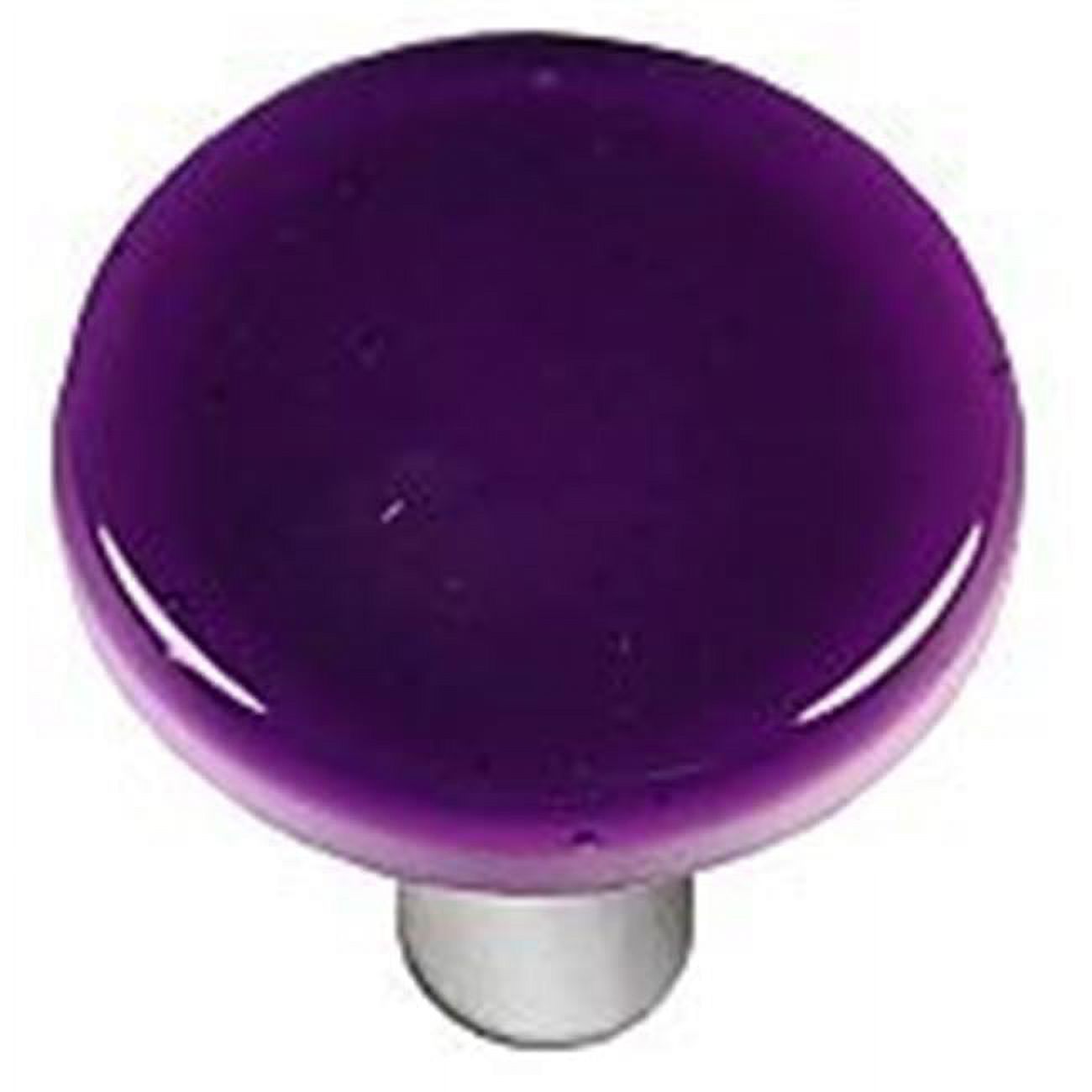 Violet Striker Round Glass Knob Aluminum Post