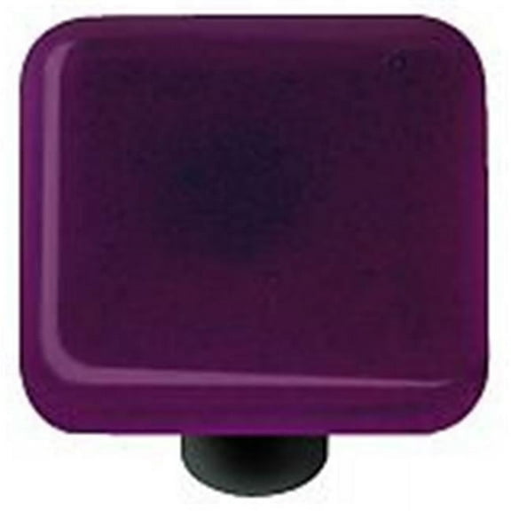 Violet Striker Square Glass Cabinet Knob - Black Post