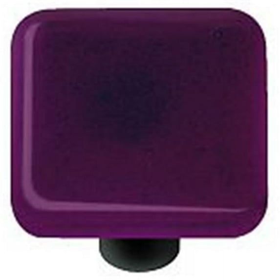 Violet Striker Square Glass Cabinet Knob - Black Post