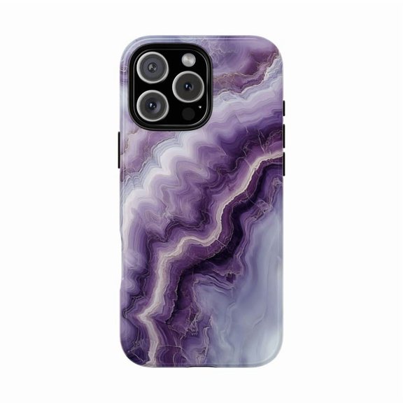 Violet White Marble Bright Gradient Artistic Case for iPhone 17 16 15 14 13 12 11 Pro Max