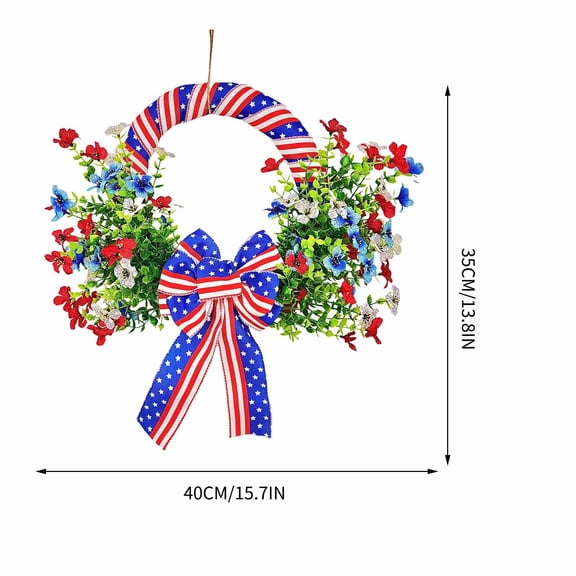 Violet Wreath for Independence Day, Weather Resistant, Easy to Hang, Perfect for Home Decor or Party Centerpiece, Summer Decoration for Festive Celebrations, Door Wall Accent Piece