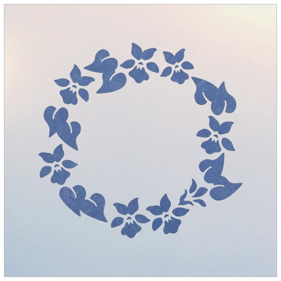 Violet Wreath Stencil - Trees Nuts Leaves Berries Cones Flowers Wreath Holiday Decor Painting Gifts Crafts Laser Cut Mylar Reusable Templates DIY - The Artful Stencil