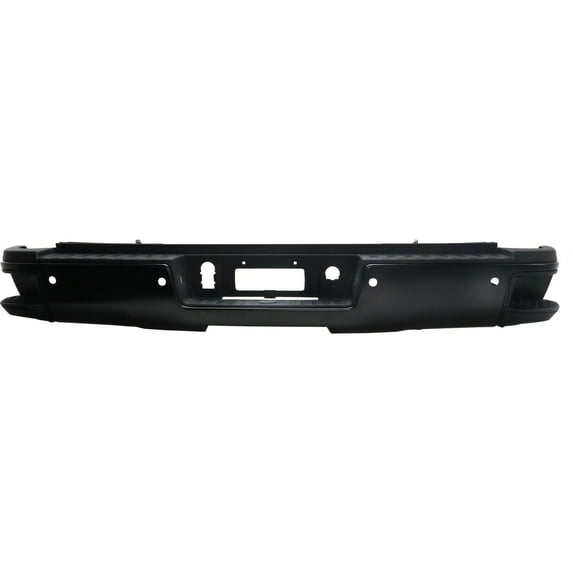 VioletLisa 1pc Rear Powdercoated Black Steel Bumper Cover Step Face Bar Park Assist Sensor Cut-out for Chevy for Silverado 2500HD/3500HD 2015-2018,for GMC for Sierra 2500HD/3500HD 2015-2018