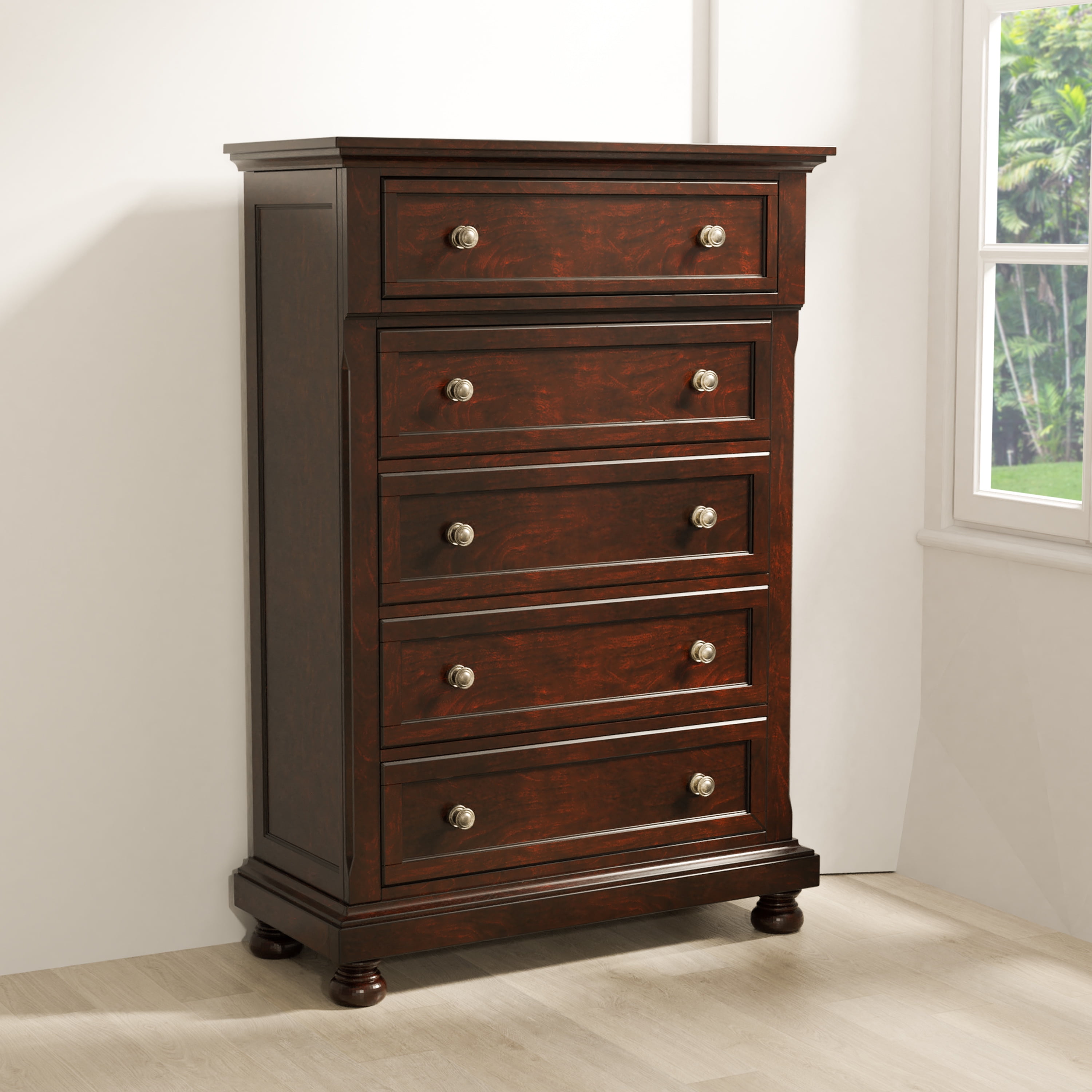 Free Shipping! Furniture of America Violeta Solid Wood 5-Drawer Chest ...
