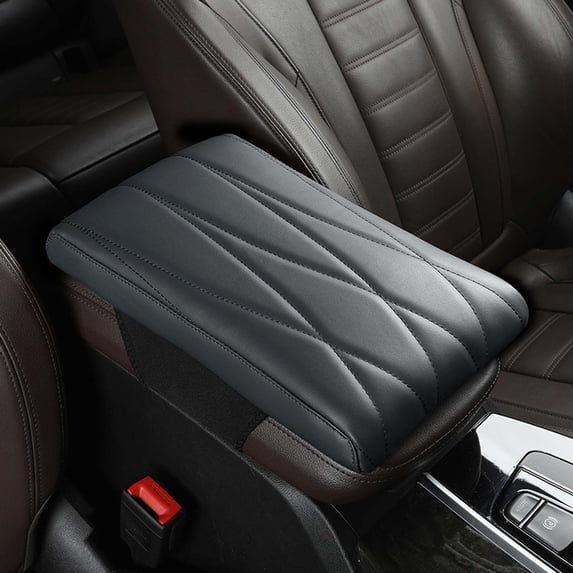 Violete Car Armrest Cushion Memory Foam, Red Mesh Waterproof Microfiber Leather Center Console Cover Pad for Cars, SUVs, Trucks, Minivans – 1 Pack