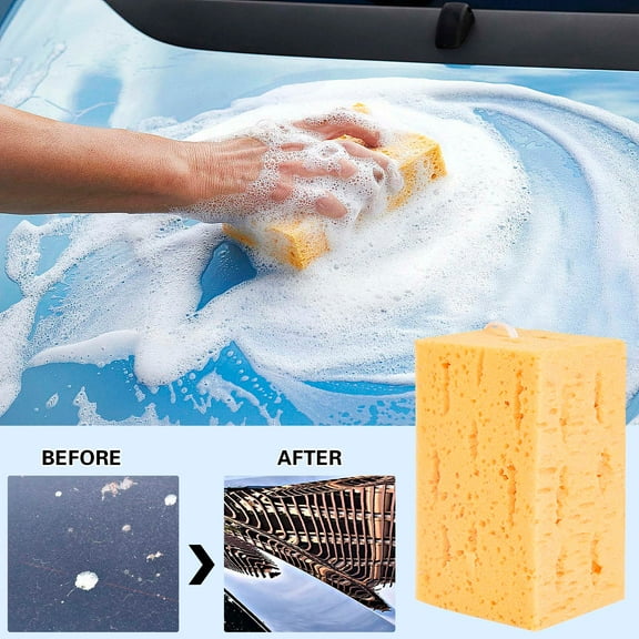 Violete Car Wash Sponge High Density Water Absorbent Block | Strong Decontamination, Durable Cleaning Tool, 10 x 8 x 16cm