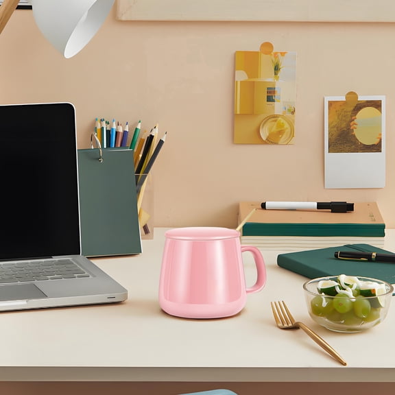 Violete Cup Warmer with Digital Display USB, Adjustable Temperature 3 Settings, Ceramic Glass, Home Office, 5.9 x 4.3 in, Green