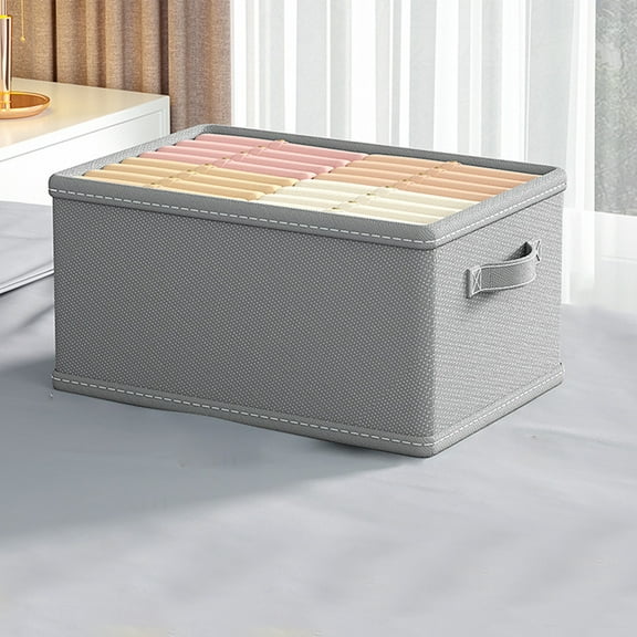 Violete Fabric Storage Box Large Drawer Non-woven Gray 44x25x20cm | Closet Organizer for Clothes Pants Bedroom Cabinet