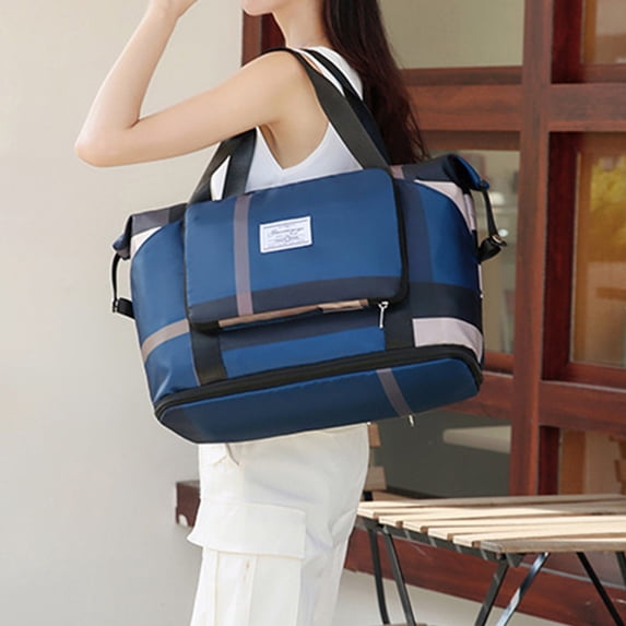 Violete Foldable Travel Duffel Bag Tote | Nylon Lightweight Carry On Luggage | 16 Inch | Black Blue Red Khaki | Easy Storage