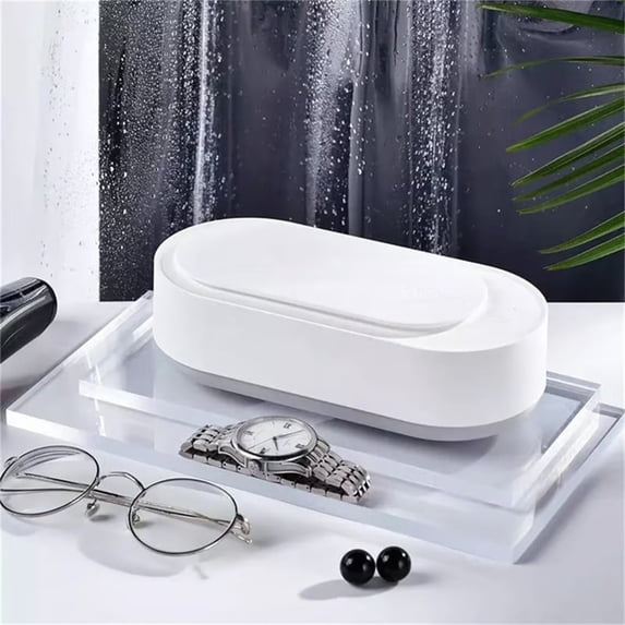 Violete Jewelry Cleaner Portable Ultrasonic Cleaning Machine White | Compact 7.32" | Cleans Rings, Eyeglasses, Watches, Razors