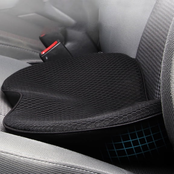 Violete Memory Foam Car Seat Cushion, Black Wedge Lumbar Support Pad for Driver Passenger, Hip Pain Relief, Improved Vision and Posture, Breathable Cover, 1 Pack