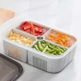 thumbnail image 1 of Violete Snackle Box Refrigerator Organizer Bin with 4 Compartments | Clear Plastic Divided Food Storage Container with Airtight Lid for Fruit, Veggies, Cheese, Sandwiches | Space-Saving Fridge Tray,, 1 of 6
