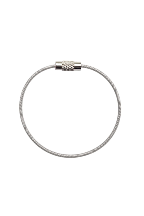 Stainless Steel Wire Rope Keychain Rings | 10 Pack Rubber Coated | 4.8cm Durable Locking Cable Loops for Keys, Luggage Tags