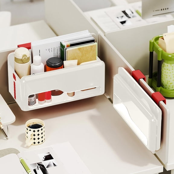 Violete Wall Mounted Storage Box Plastic Foldable Organizer | 12.6x6.5x6.3 in Black White Red Green | No Drill Installation, Space Saving Design, Transparent Window for Easy Viewing | Office,