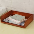 thumbnail image 1 of Violete Wood Office Desk Organizer Storage Rack | Brown Solid Wood Multi-Layer File Shelf | Modular Stackable Bookshelf for Documents, Papers, Supplies | 9.84x9.45x3.54 in Durable Cabinet, 1 of 7