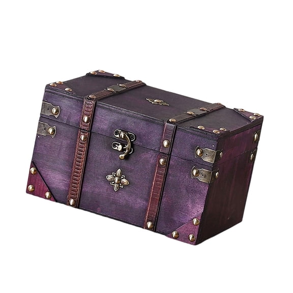 Violets Metal Corner Storage Chest Antique Design Lockable Organiser For Collectibles Stationery Essential