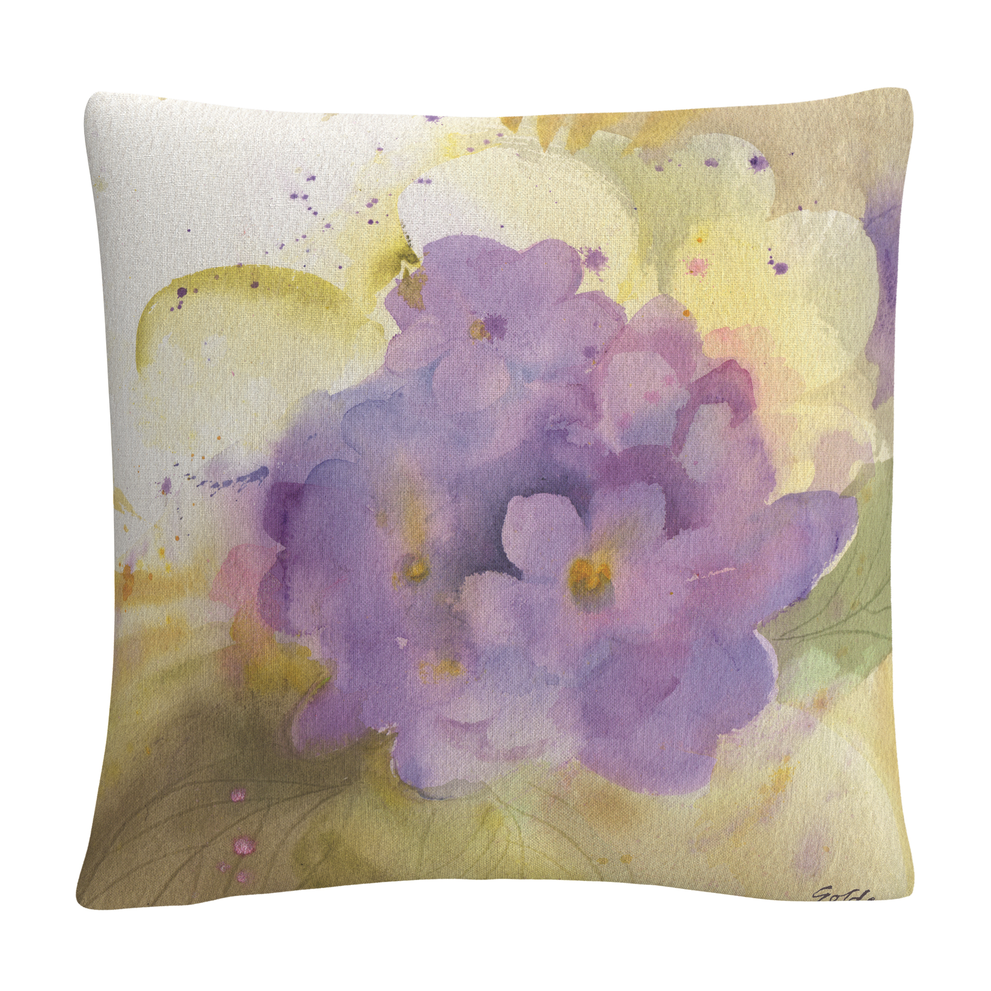 Violets' Purple Soft Floral Motif By Sheila Golden 16 X 16 Decorative Throw Pillow