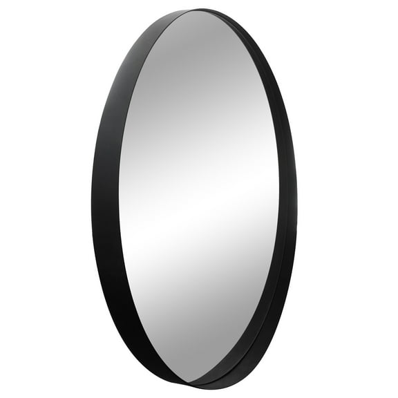 Design House Violette 36" Round Wall Mirror with Black Iron Frame