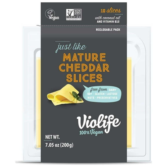 Violife 100 Percent Vegan Just Like Mature Cheddar Slice, 7.05 Ounce -- 8 per case