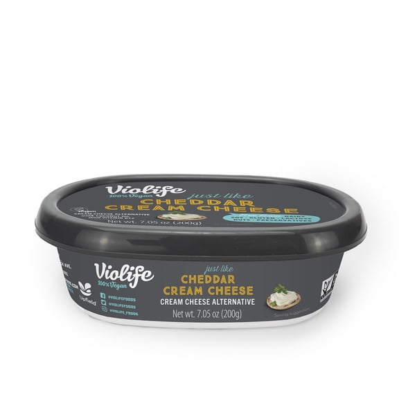 Violife Just like Cream Cheese, Cheddar, Vegan, 7.05 oz Tub