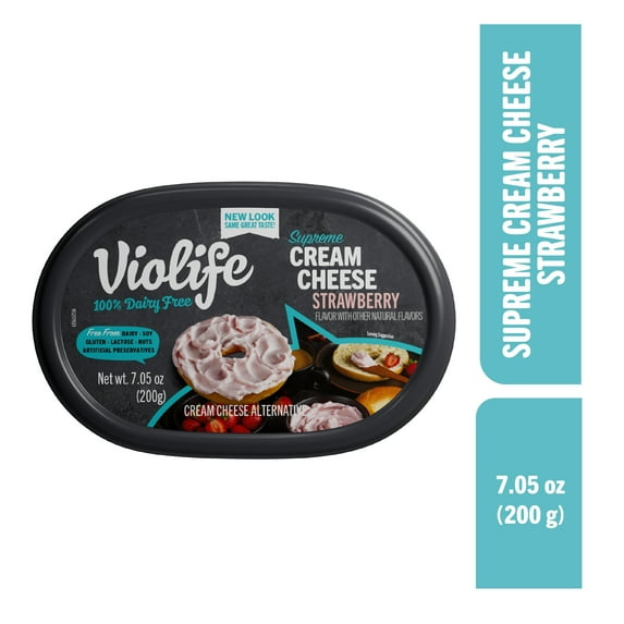 Violife Just like Cream Cheese, Dairy-Free Strawberry Cream Cheese 7.05 oz