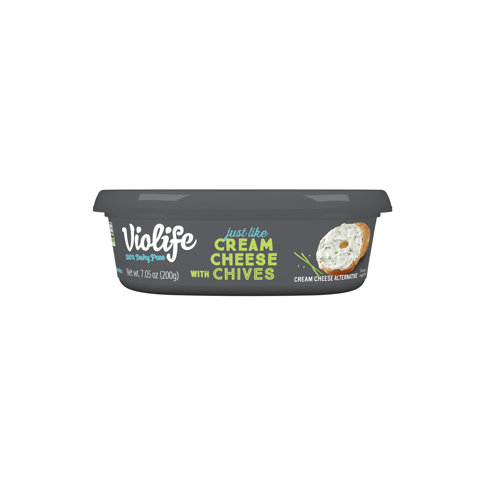 Violife Just like Cream Cheese with Chives, Dairy Free Vegan, 7.05 oz Tub (Refrigerated