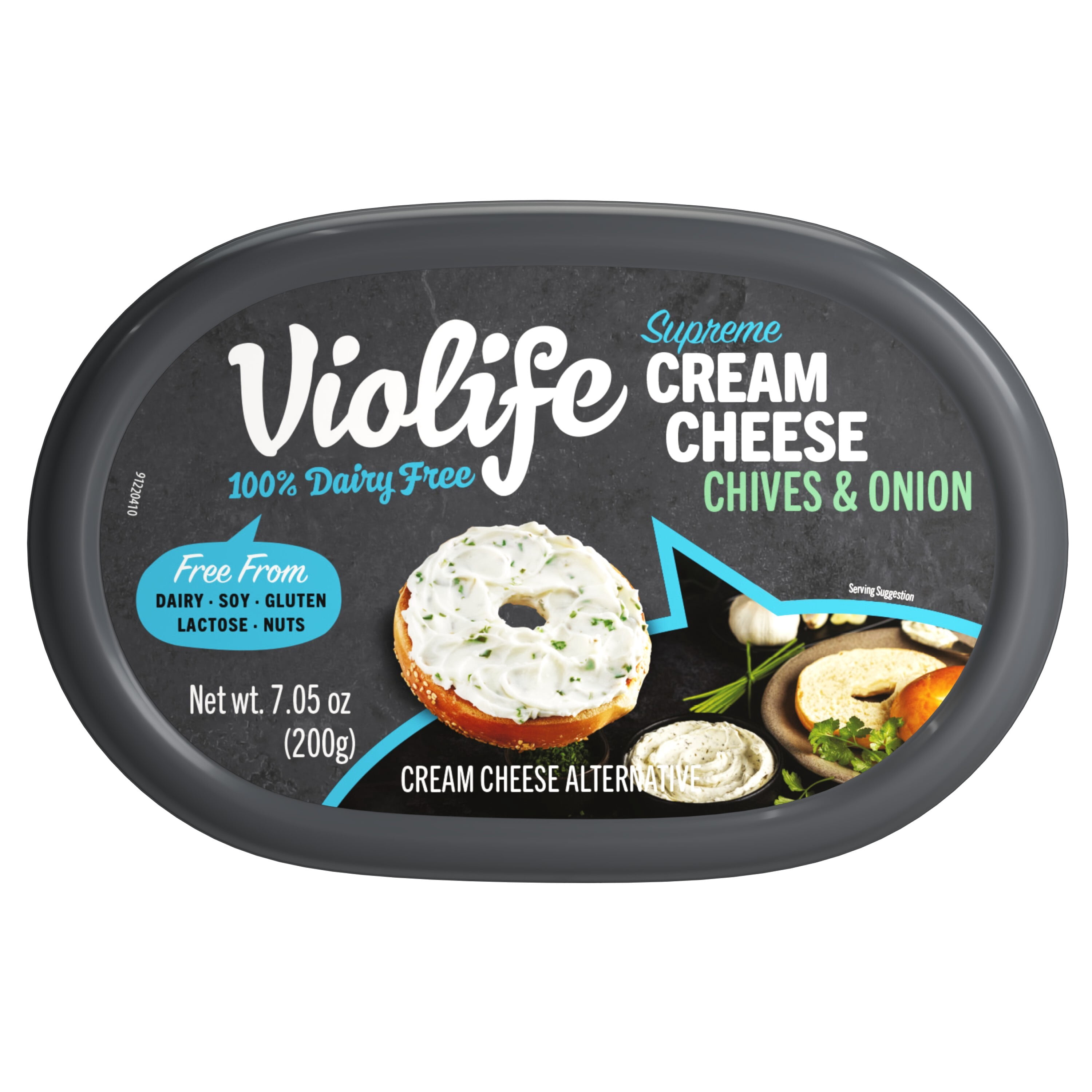Violife Just like Cream Cheese - with Chives, Dairy-Free Vegan, 7.05 oz Tub (Refrigerated)
