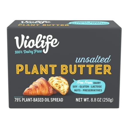 Violife Plant Butter Unsalted, Dairy-Free Vegan, 8.8 oz Paper Brick (Refrigerated)