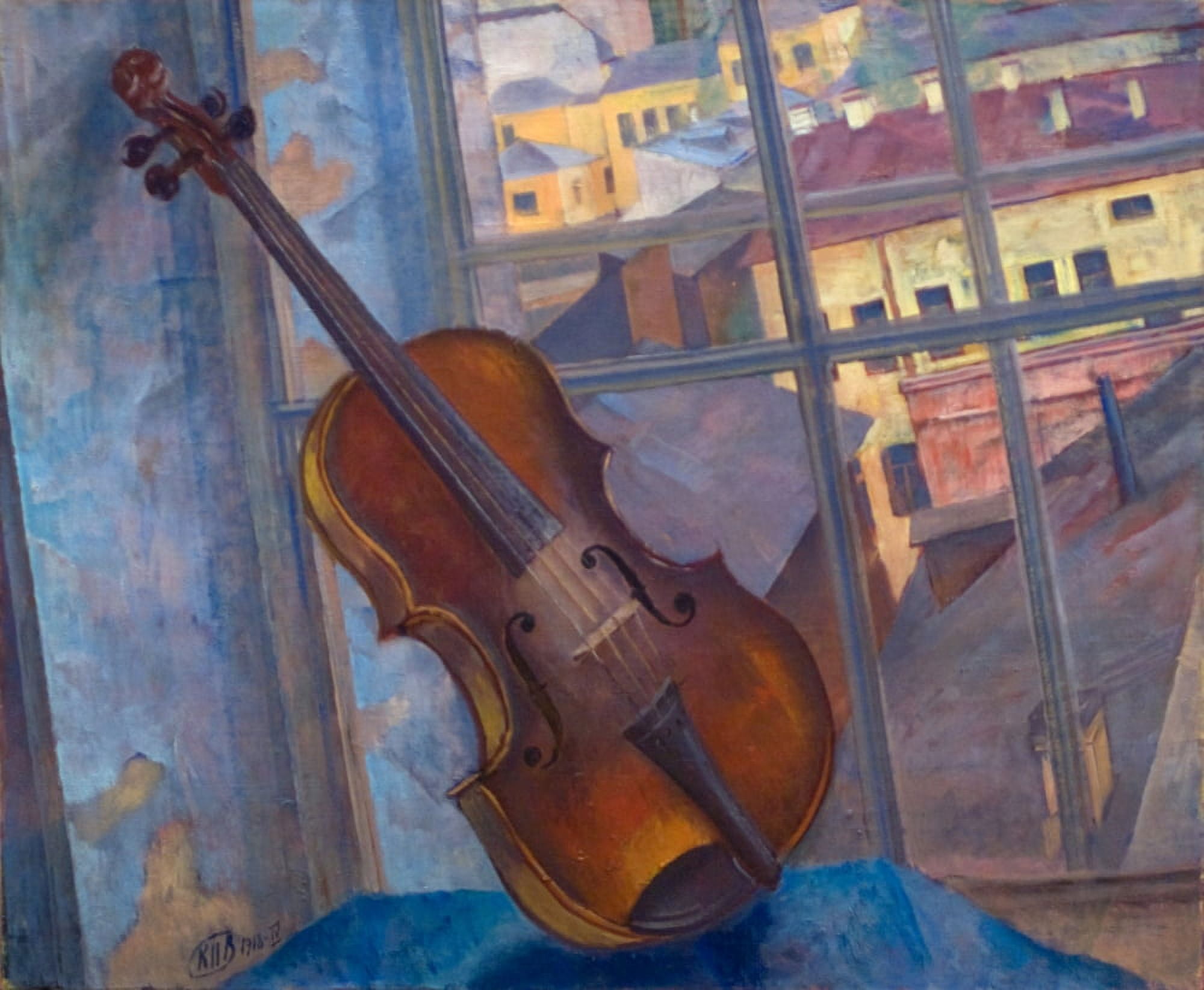 Violin 1918 Canvas Art - Kuzma Petrov-Vodkin (18 x 24)