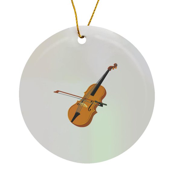 3drose, Violin and Blow Realistic Graphic, Circle Porcelain Ornament