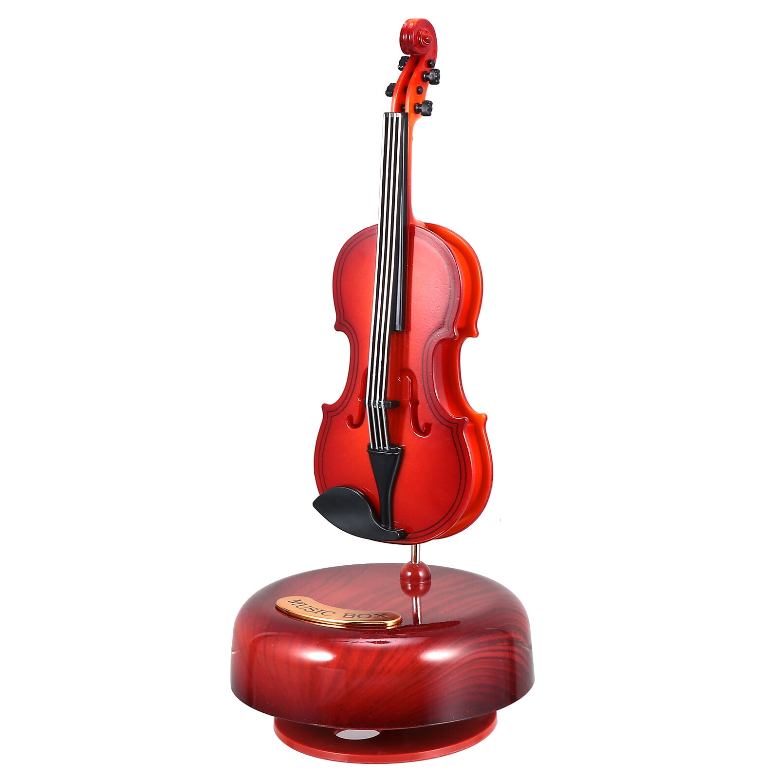 Violin Box Vintage Box Violin with Rotating Base Novelty Instrument