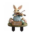 thumbnail image 1 of Violin Bunny Ground Insert Ornament, Garden Outdoor Yard Decoration, Holiday Christmas Fun Lawn Decoration for Patio, 1 of 3