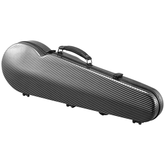Violin Case 4/4 Full Size with Hygrometer Lightweight Soft Lining Double Straps Scratch Resistant Black Triangular