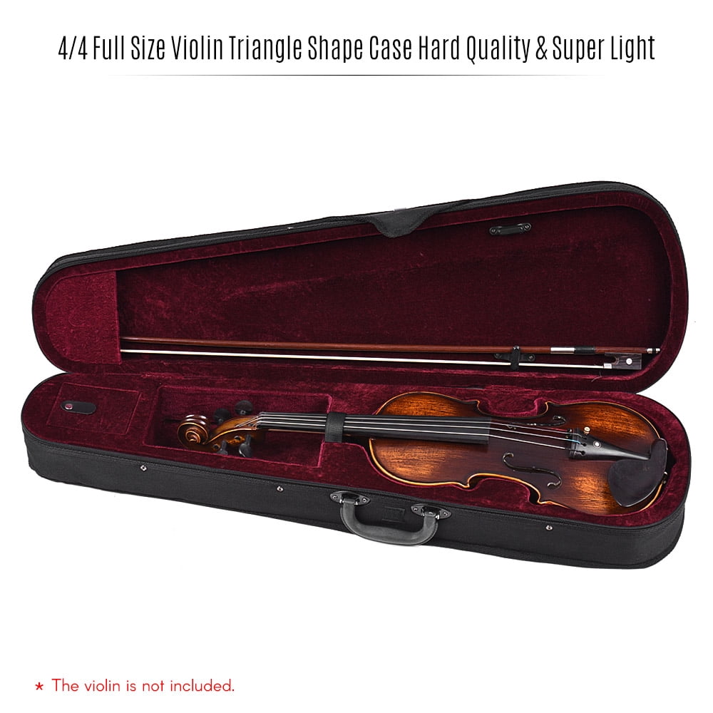 Violin Case Professional Full Size Violin Triangle Shape Case Box Lightweight Burgundy for Violins