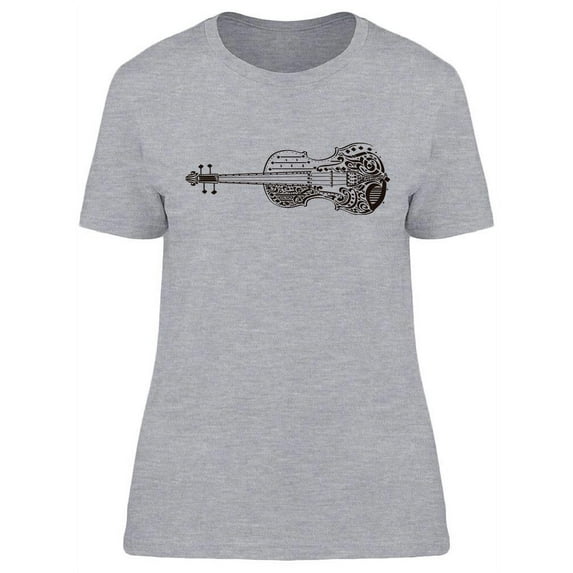 Violin Drawing T-Shirt Women -Image by Shutterstock, Female XX-Large