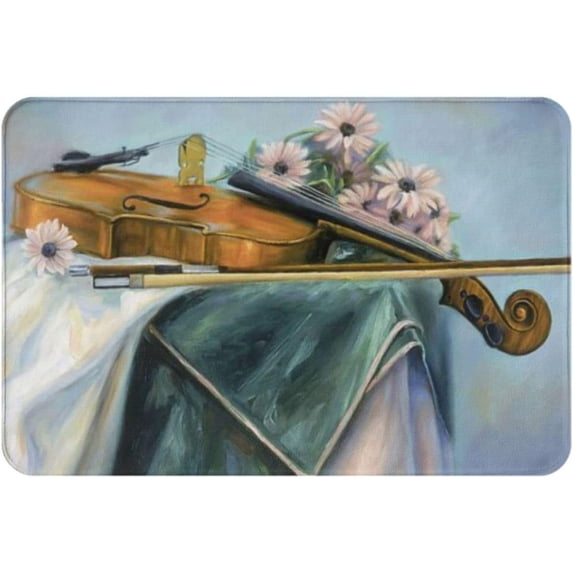 Violin Indoor Doormat Bath Rugs Non Slip Front Door Mat Floor Mats for Bathroom Bedroom Living Room Entrance Rugs Decor Accessories 20x32 Inch