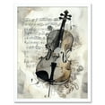thumbnail image 1 of Violin Instrument and Sheet Music Modern Monochrome Watercolour Illustration Art Print Framed Poster Wall Decor 12x16 inch, 1 of 5