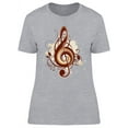 thumbnail image 1 of Violin Key In Floral Graphic T-Shirt Women -Image by Shutterstock, Female Small, 1 of 2