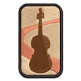 thumbnail image 1 of Violin Music Instrument Silhouette Applique Multi-Color Embroidered Hook & Loop Patch - 2.5 Inch Small, 1 of 5
