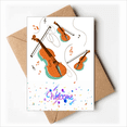 thumbnail image 1 of Violin Music Instruments Pattern Welcome Back Greeting Cards Envelopes Blank, 1 of 4