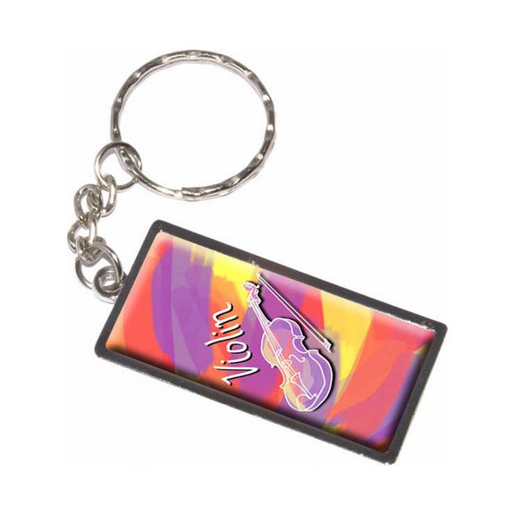 Violin Musical Instrument Music Strings Band Orchestra Keychain Key Chain Ring