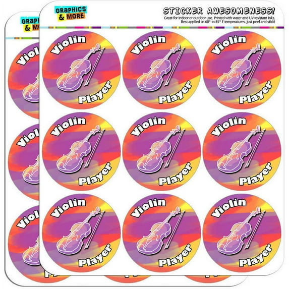 Violin Player Band Instrument String 18 2" Planner Calendar Scrapbooking Crafting Stickers