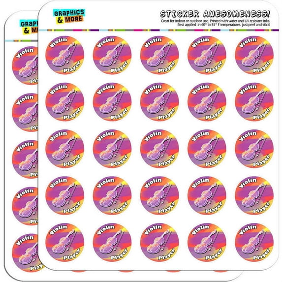 Violin Player Band Instrument String 50 1" Planner Calendar Scrapbooking Crafting Stickers