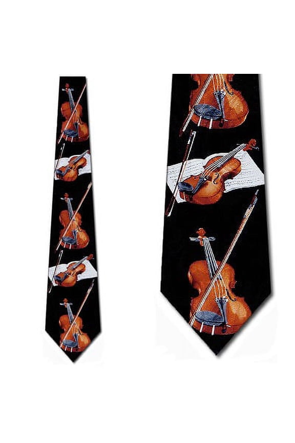 Violin Repeat Necktie Mens Tie