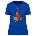 thumbnail image 1 of Violin & Roses Watercolor T-Shirt Women -Image by Shutterstock, Female Medium, 1 of 2