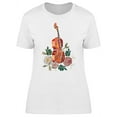 thumbnail image 1 of Violin & Roses Watercolor T-Shirt Women -Image by Shutterstock, Female Small, 1 of 4