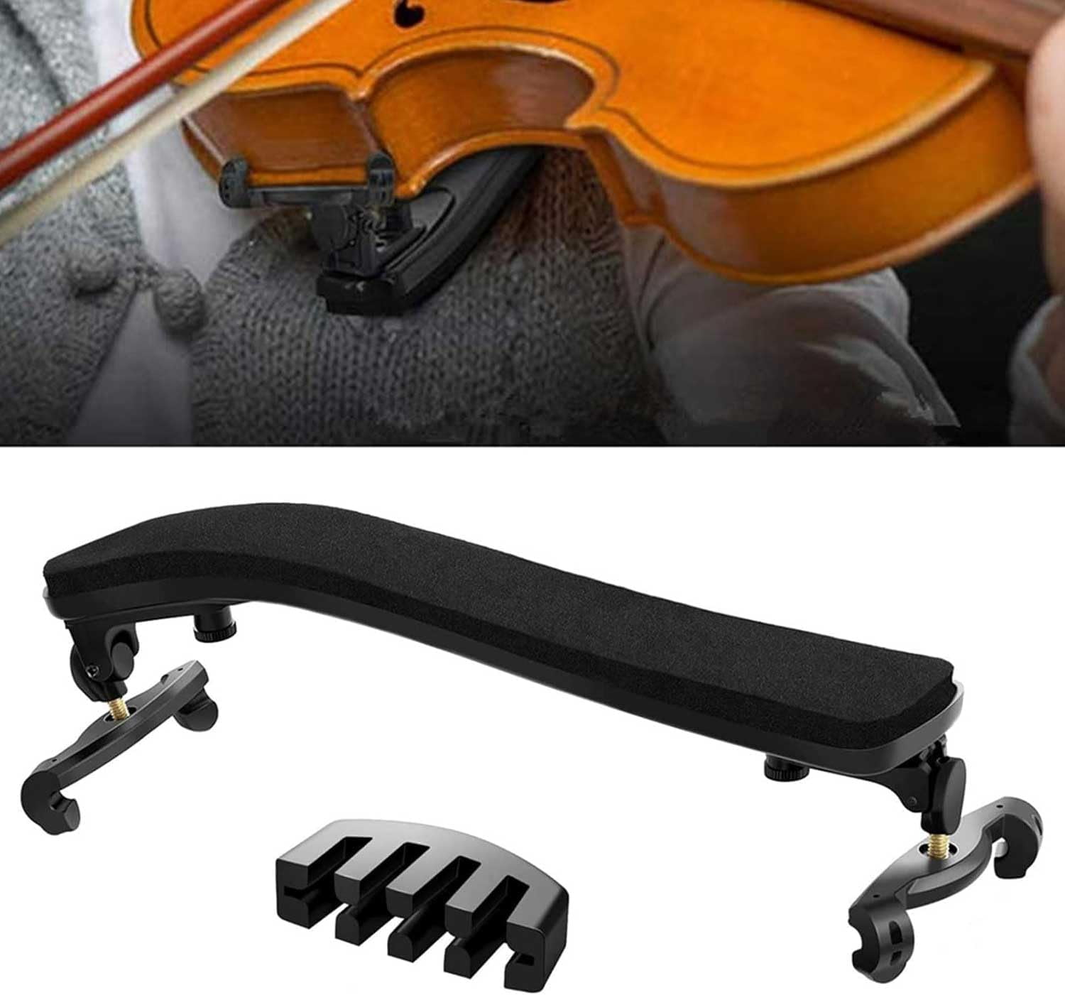Violin Shoulder Rest Footrest for Violin, Adjustable Height Violin Shoulder Rest, Ergonomic Violin Shoulder Rest, Adjustable and Comfortable Plastic Shoulder Pad Support for 3/4 and 4/4 Violins