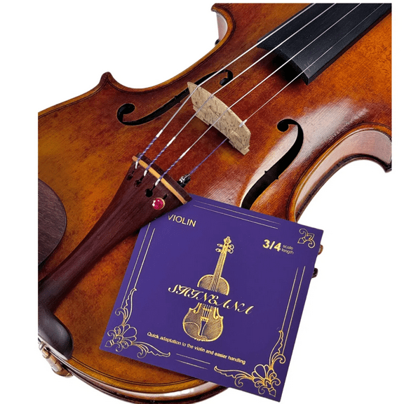 Violin Strings Full Set, Violin Strings Replacement,Long-Lasting Durability & Rich Tone - Handcrafted with Premium Materials- For All Levels (3/4 Scale)