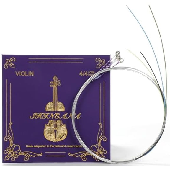 Violin Strings,Violin Strings 4/4 Full Set, Medium Tension - Solid Steel Core, Warm Tone, Economical and Durable For All Levels