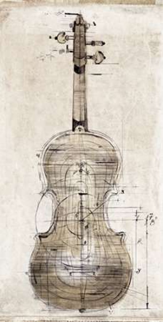 Violin Study-Back Canvas Art - Symposium Design (12 x 18)